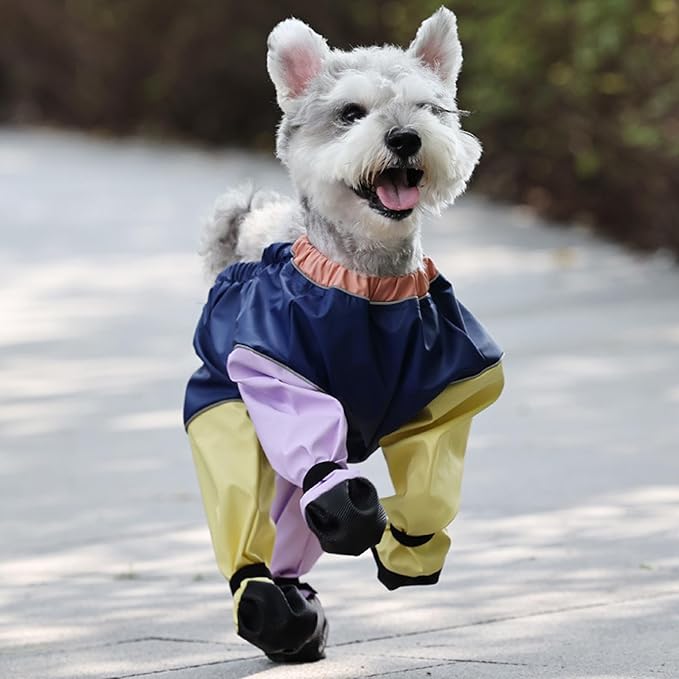 S Dog Suspender Boots, Waterproof Paw Protector Soft Puppy Boots Adjustable Suspender for Dogs Pet Shoes for Snow Day Outdoor Walking