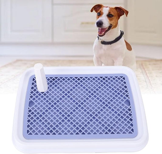 Pee Pad Holder for Dog,with Grate Odor Proof Easy to Clean Plastic Pee Pad Pet Potty Tray for Small Dogs (Blue)