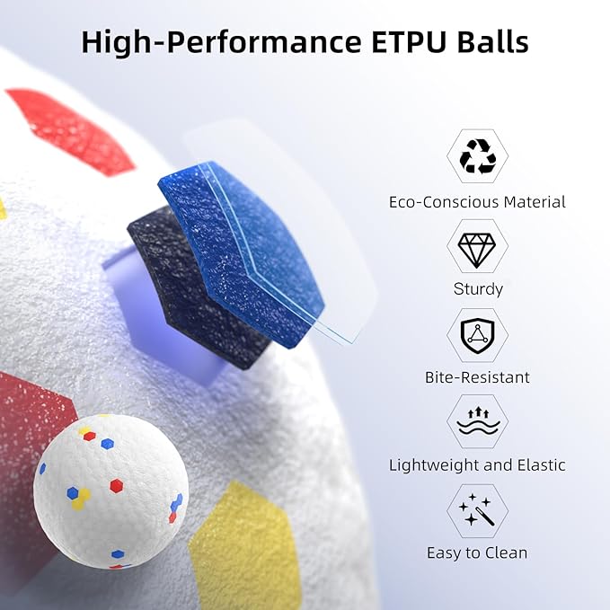 uahpet Automatic Ball Launcher for Dogs with Obstacle Detection, 20ft-80ft Adjustable Distances Ball Thrower Launcher for Medium & Large Dogs, with 3 Balls (2.5 inches)