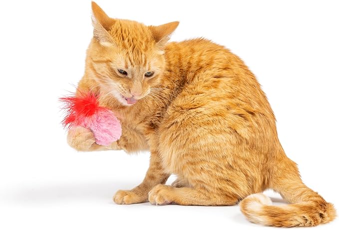 Huxley & Kent 2-Pack Plush Cat Toys | Love Bugs | Valentine's Day Strong Catnip Filled Cat Toy | Plush Kitten and Cat Toy with Catnip and Crinkle | Kittybelles
