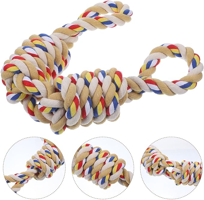 BESPORTBLE Dog Tug Rope for Dogs Interactive Chew Sturdy Knotted Rope Ball for Aggressive Chewers and Puppies