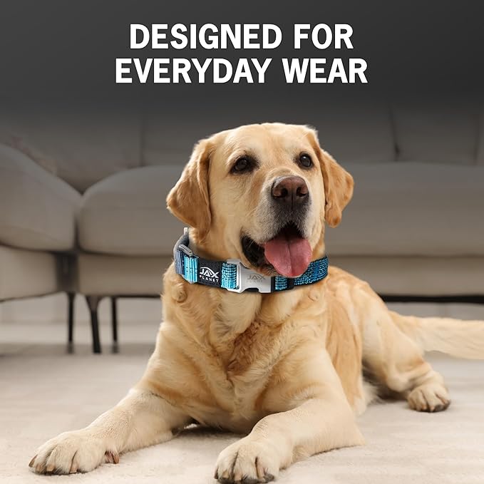 Black Martingale Collar for Dogs - Heavy Duty Nylon Pet Collars for Escape-Free, No Pull Training & Walking with Alloy Metal Release Buckle & Reflective D Ring, One Time Adjustment, Safe & Secure, XL