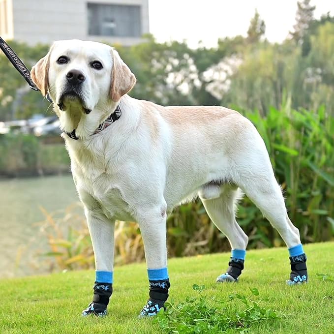 KOOLTAIL Dog Socks for Hot/Cold Pavement to Prevent Licking Paws,Dog Boots&Paw Protector for Hardwood Floors Anti Slip,Traction Control No Twist Grip Booties for Small Medium Large Senior Dogs S