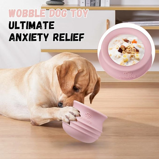 Treat Dispensing Dog Toy, Long-Lasting Interactive Puzzle Toys for Dogs, Stuffable Dog Enrichment Frozen Lick Treat Toy for Boredom, BPA Free Silicone Fetch Catch Chew Toy (Pink,S)