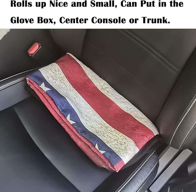 LoyaGour Car Seat Cover Protector Front Seats,for Gym Workout,Running,Swimming,Beach and Hiking,Waterproof Sweat Towel Bucket Seat Covers for Cars SUV Trucks (American Flag, 1Pcs)