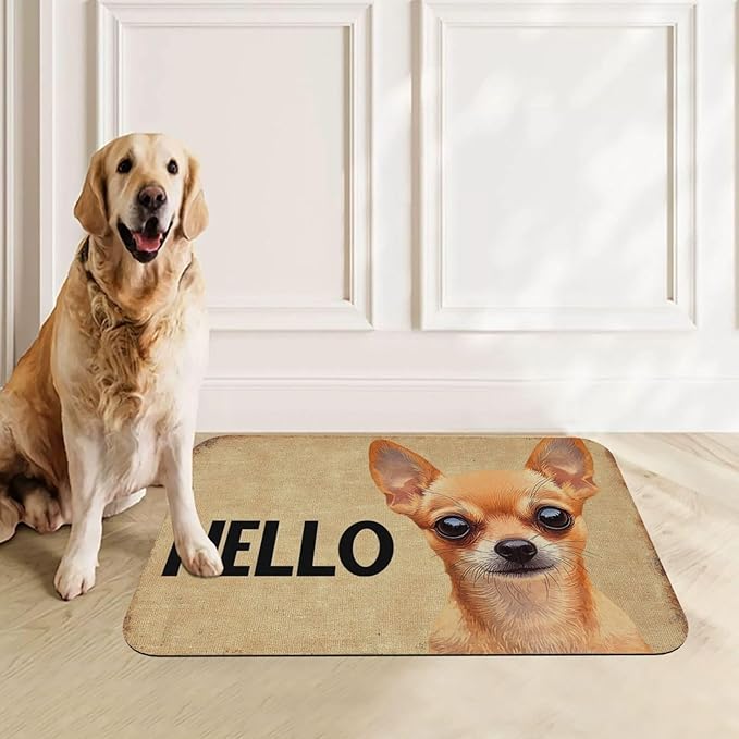 Chihuahua Dog Food Mat for Floors Waterproof,Quick Dry Anti-Slip Dog Bowl Mats for Food and Water,Pet Feeding Mats,Pet Placemat for Messy Drinkers to Protect Floors,Pets Supplies 17.72×11.81in