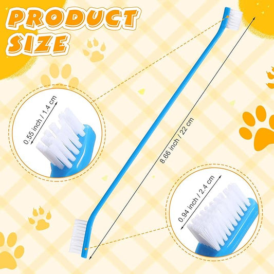 Nuenen 15 Pcs Dog Toothbrush Dual Headed Dental Brushes Puppy Tooth Brushing Kit Long Handle Toothbrush for Large and Small Dogs Cats Most Pets Teeth Cleaning Oral Care Supplies (Colorful)