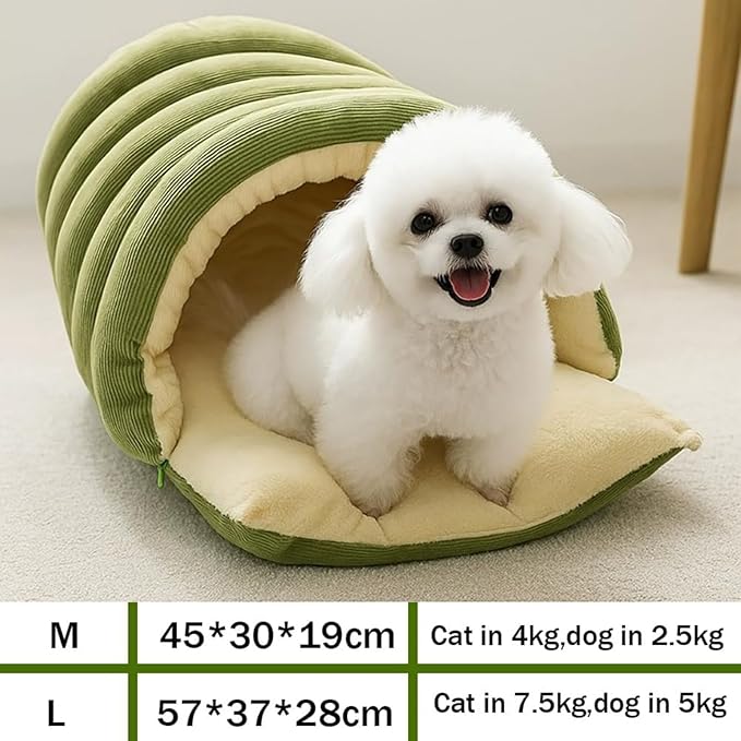 Removable and Washable Winter Closed-Off Cat Bed, 2026 Upgrade Thickened Indoor Cozy Cat Bed Cave Style, Soft Plush Cushion, Foldable Easy to Clean Design Ideal for Cat/Dog (Purple, Medium)