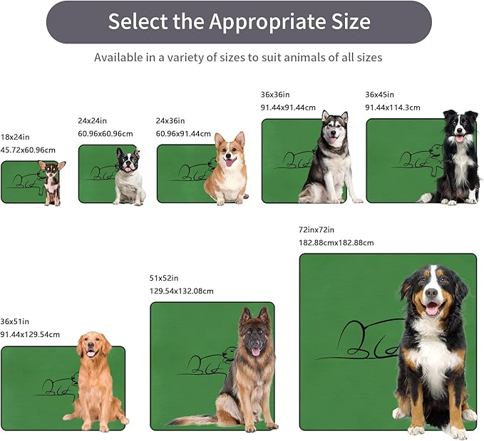 2 Pack Washable Pee Pads for Dogs 18"x24", Reusable Training Puppypads Absorbency Non-Slip & Leak-Proof for Pet Whelping Box Playpen Crate Sofa Bed Floors (Green)
