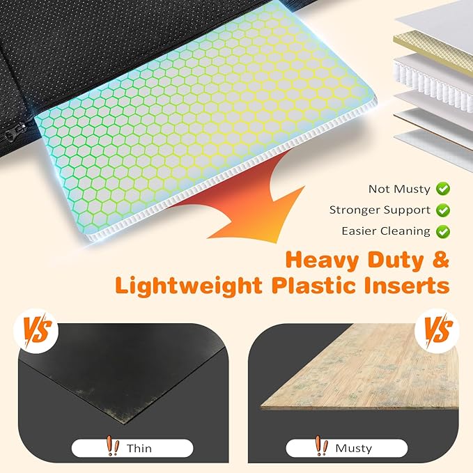 URPOWER PU Leather Backseat Extender for Dogs, Hard Bottom Dog Car Seat Cover for Back Seat, Waterproof Dog Car Hammock Anti-Scratch Pet Rear Seat Protector Travel Bed for Car and SUV