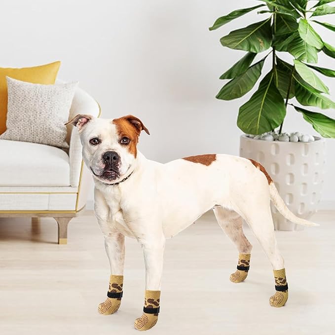 KOOLTAIL Anti Slip Dog Socks for Hot/Cold Pavement to Prevent Licking Paws, Dog Boots&Paw Protector with Grippers for Hardwood Floors,Halloween costumes Traction Booties for Small Medium Large Dogs SM