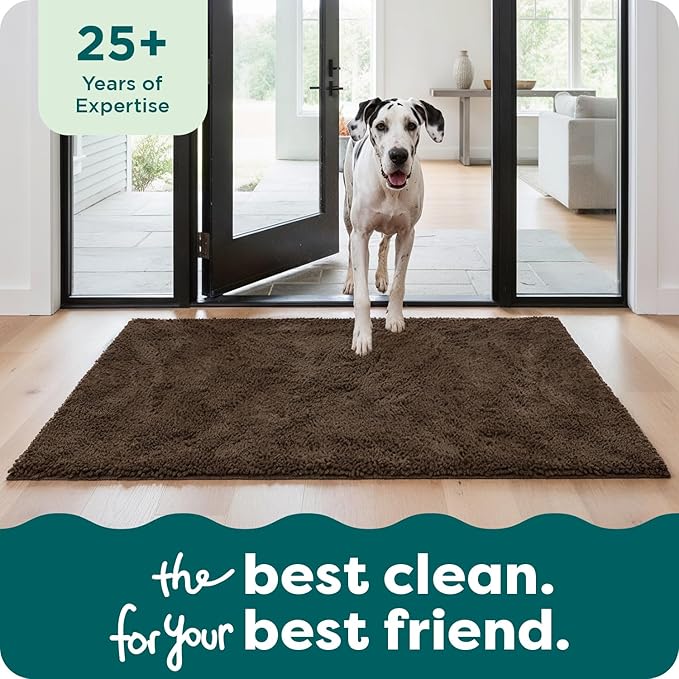 Furhaven 60" x 48" Highly Absorbent Dog Door Mat for Muddy Paws, 100% Washable, Perfect for Entryway, Kitchen, & Bathroom Use - Chenille Shammy Rug - Charcoal (Gray), Jumbo Plus/XXXL