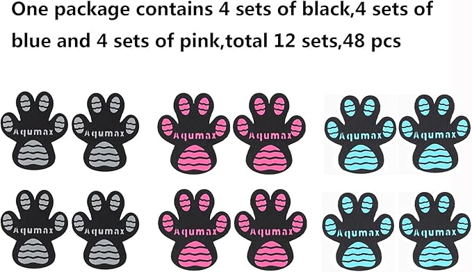 Aqumax Dog Anti Slip Paw Grips Traction Pads,Dog Feet Stickers with Stronger Adhesive,Paw Protection to Provide Traction for Slippery Floors,Essentials for Senior Dogs,12 Sets (48 pcs) XL Multicolor