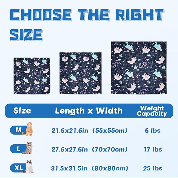 Supet Cat Grooming Wrap for Cutting Nails, 2025 Self-Adherent Cat Wrap, Anti-Escape Calming Cat Swaddle Wrap for Medicine, Nail Clipping, Teeth Brushing, Ear Cleaning (Space, XL)