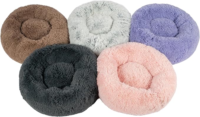 Best Pet Supplies Dog House Bed Crate Mat Tent Indoor Round Soft Plush for Small, Medium, and Large Breeds - Lavender, 30 x 30 x 8