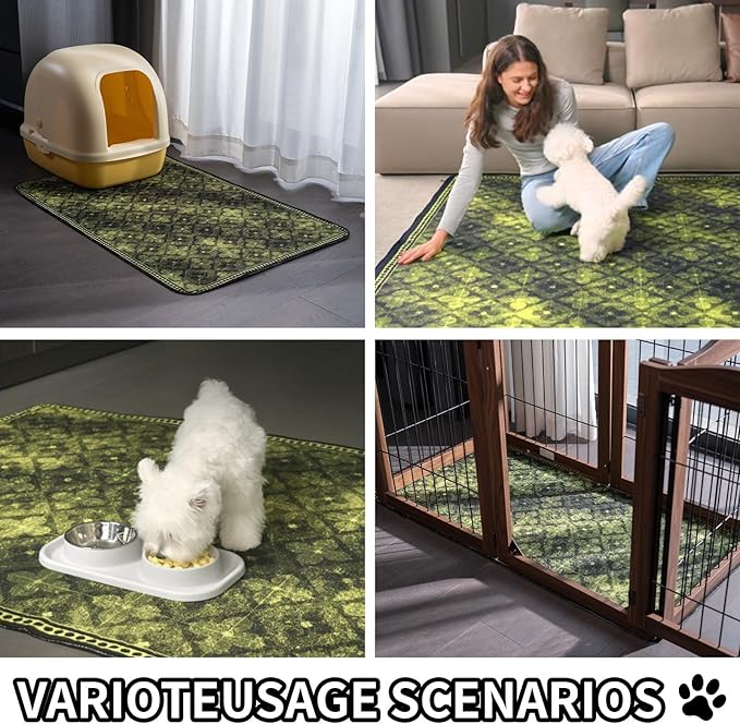 Dog Pee Pads Training Pads Upgrade Triple Thickness All-Purpose Super Absorbent & Leak-Proof, Quick Dry and Leak-Proof and Odor Control (Green/Multi, 24" x36"x2PCS)