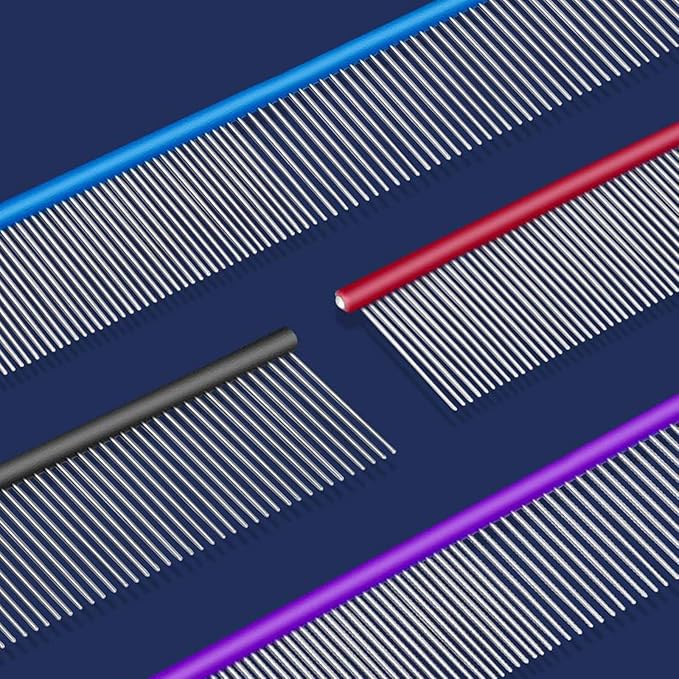 2PCS Pet Grooming Comb Tool For Long Hair Efficient Undercoats Removal Safe For Cats And Dogs Grooming Accessories For Cats For Carpet For Furniture