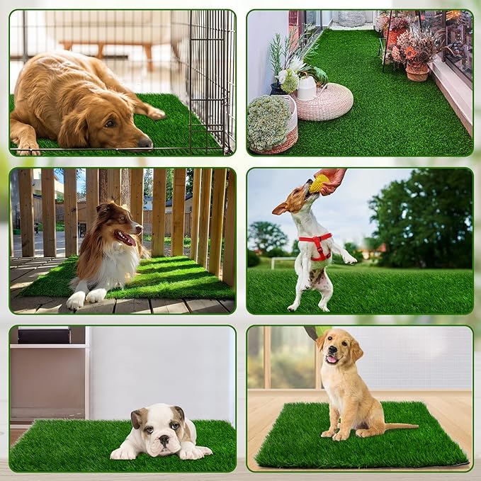 Grass Pad for Dogs 51.2 x 31.5 inches - Strong Absorbency Soft Artificial Grass for Pets Potty Training - Easy to Clean - for Dog Indoor Outdoor Use (1 Pack)