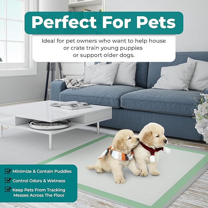 Teal Elite Chucks Pads Disposable Adult 35x 36, 50 Count - Extra Large Bed Pads Disposable Adult, Super Absorbent Incontinence Bed Pads, Puppy Pads, Pee Pads for Adults, Great for Babies & Pets