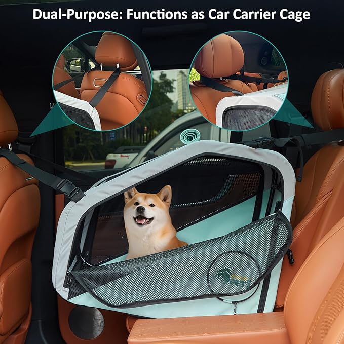 Ownpets Dog Stroller with Upgraded 4 Wheels, 3 in 1 Foldable Pet Stroller for Medium Dogs and Cats Up to 66lbs, Detachable Carrier for Car Seat, with Storage Organizer, Cup Holder