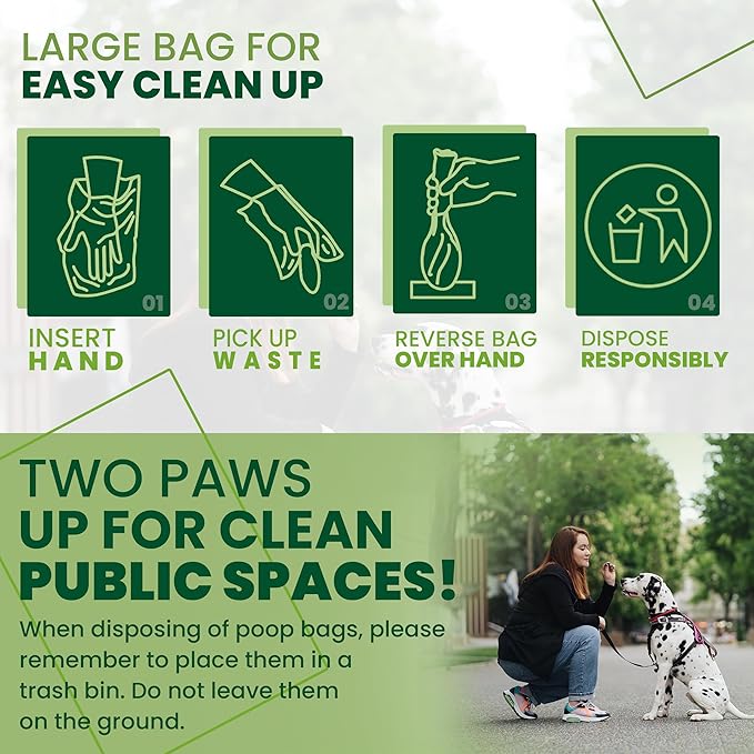 Dog Waste Bags 4000 Count - Doggie Poop Bags Rolls Replacements for HOA & Park Dispensers - Thick, Plastic, Leakproof and Tear Resistant