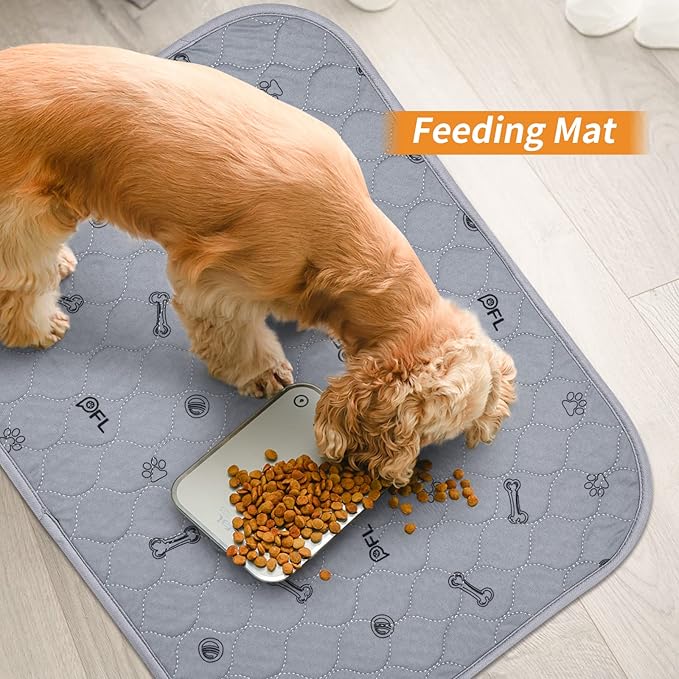 Washable Puppy Pads 2Pack , 41x41 Reusable Pee Pads for Dogs, Absorbent Whelping Pads with Bone Print, Waterproof Dog Rug Non-Slip Protector for Housbreaking,Potty Training,Bed Couch Carpet