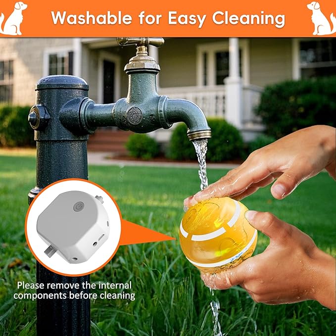 SUJF Interactive Dog Ball, Smart Interactive Dog Toys, Automatic Moving Vibrating Bouncing Pet Ball for Medium and Large Dogs, TPU Material, Rechargeable and Waterproof