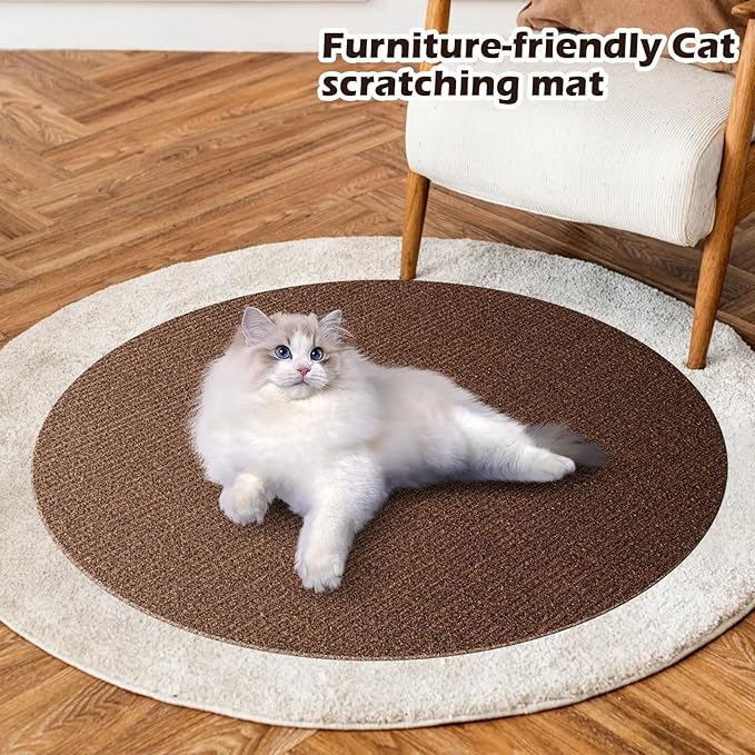 Cat Scratch Mat - 78.74"x15.74" Self-Adhesive Anti Scratching Pad for Couch, Trimmable DIY Cat Sofa Furniture Wall Cat Tower Protector, Replacement Pads for Pet Couch Protector from Claws Dark Brown