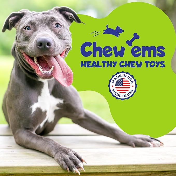 Chew'ems Durable Chewy Dog Toys | Long-Lasting & Flavorful Chew Dog Toys, Large Dog Breeds| Bacon-Flavored, Large Dogs