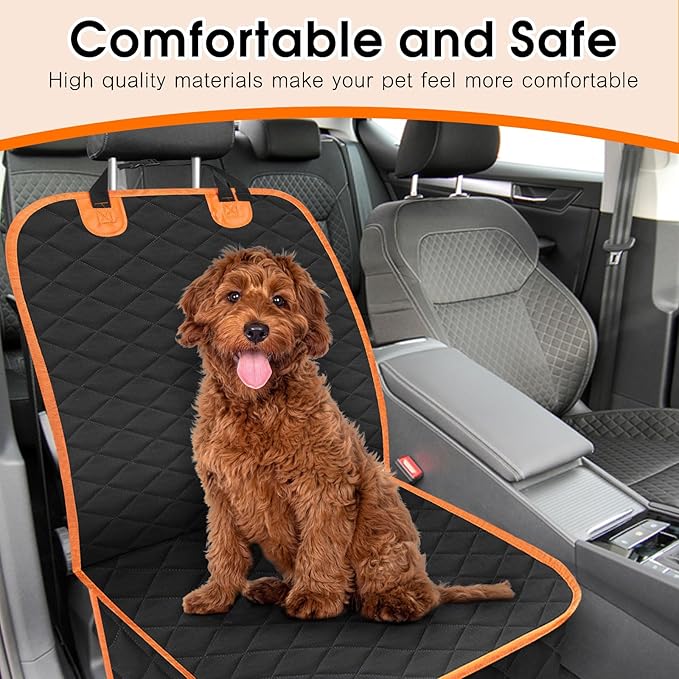 NECKORY 2 Pack Front Dog Seat Cover, Waterproof Car Seat Covers for Dogs Nonslip Scratch-Proof Dog Seat Cover Front Seat Cover for SUV, Trucks & Cars - S, Black/Orange