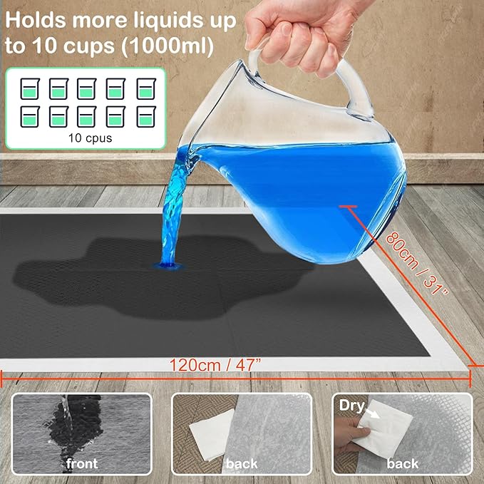 ELEGX Extra Large 31"x47" 30 Odor-Control Super Absorbency Charcoal Pee Pads - Thicken Disposable Potty Pads for Dogs and Cats