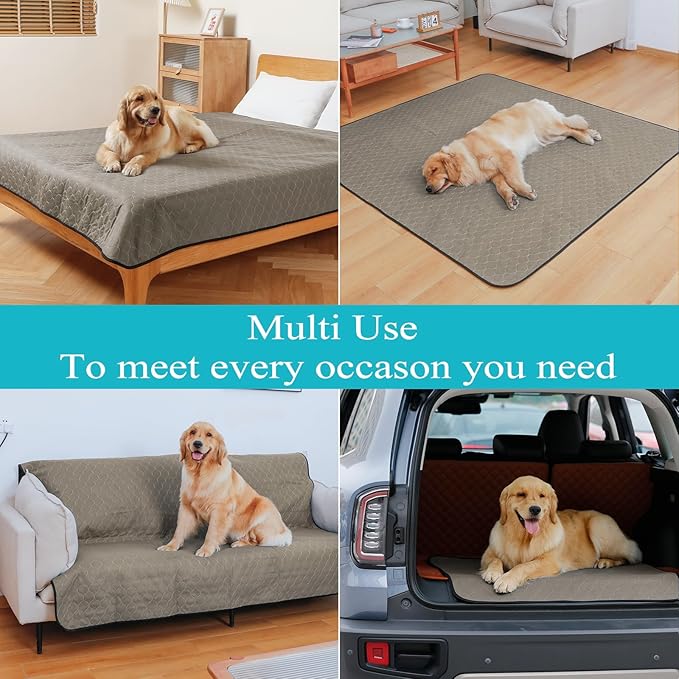 Washable Pee Pads for Dogs 72" x 72", 2 Pack, Reusable Puppy Pads, Dog Training Pads with Quick Dry, Large Anti-Slip Whelping Pad for Pet, Playpen, Incontinence, Housebreaking