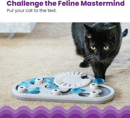 Catstages Nina Ottosson Rainy Day Puzzle & Play – Interactive Cat Puzzle Feeder for Indoor Cats, 19 Hidden Treat Compartments, Slow Feeder, Durable & Easy‑Clean