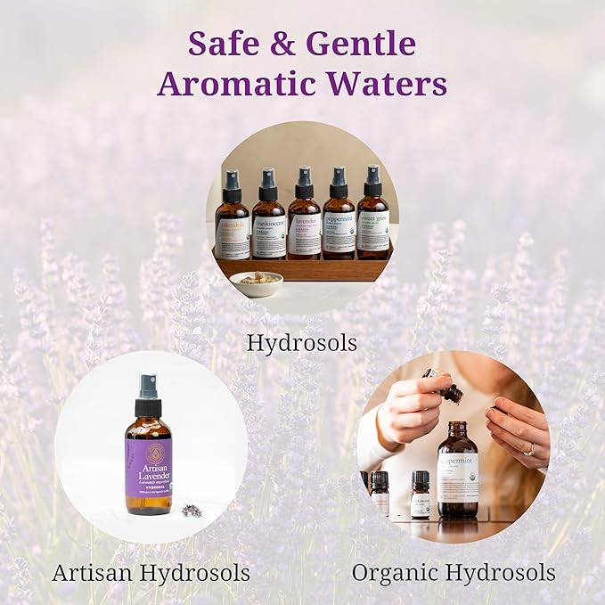 Aromatics International Lavender Artisan Hydrosol 100ml | Sweet Woodsy Fresh Natural Floral Aromatic Mist for Home, Body & Daily Use