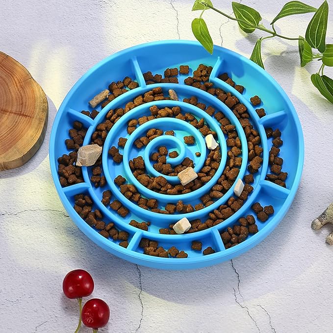 Slow Feeder Bowl,Soft Silicon Rubber Slow Feeder Slow Down Eating Time for Dog Cat Puppy Pet with Stong Suction Cups for Dog Bowls Slow Eating Bowls