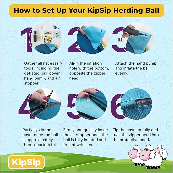 Herding Ball for Dogs – 18” Dog Training Ball with Handles for Medium & Large Breeds – Non-Chew Interactive Toy for Aussies, Heelers & Collies – Outdoor Exercise & Mental Stimulation Toy