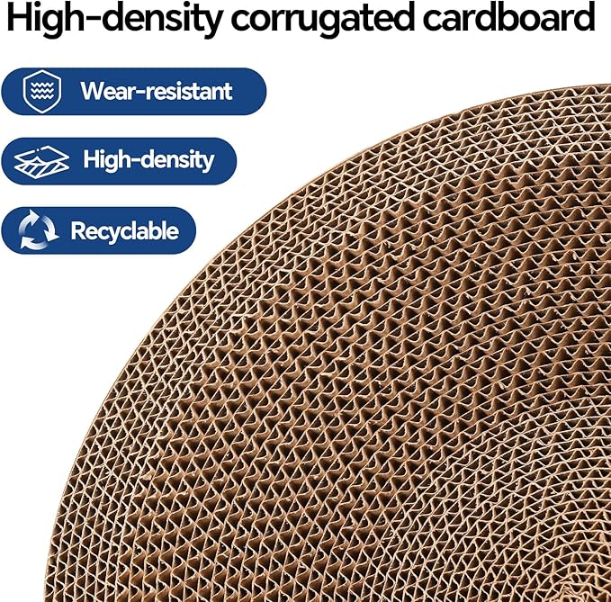 4PSC Cat Scratcher Cardboard 4-in1 Scratching Board for Indoor Cats Oval Corrugated Cardboard Cat Bed Cats Scratching Post