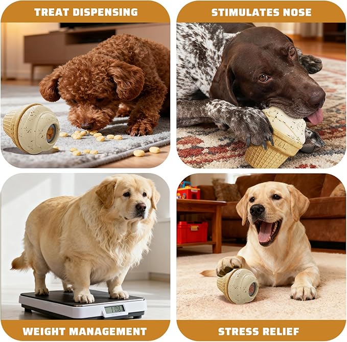 BURIESUR Indestructible Frozen Treat Dispenser Dog Chew Toy, Interactive Enrichment Dog Toy for Small Medium Large Dogs.Dog Puzzle Toy for Indoor Outdoor Play
