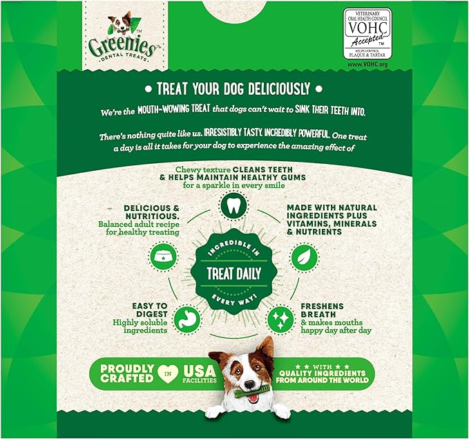 Greenies Veterinarian-Recommended Adult Natural Dental Dog Treats Regular Size, Original Flavor, 36 oz. Pack, 36 Count
