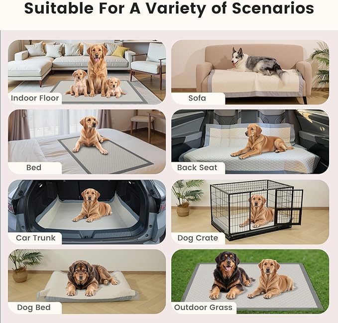 Gardner Pet 5XL Puppy Pads Extra Large, 37"x54" Super Absorbent & Leak-Proof Dog Pads, Nop-Slip Bottom Disposable Potty Training Pee Pads for Dogs Cats, 25 Count Grey