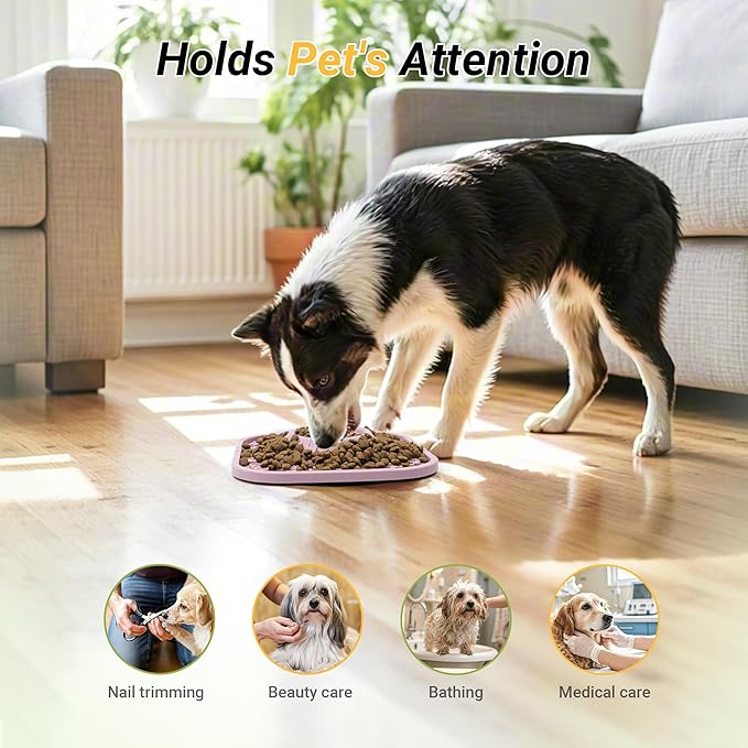 Silicone Volcano Lick Mat for Dogs with Suction - Dog Cat Lict Mat to Keep Them Busy - Puppy Lick Mat for Anxiety Relief (Green and Dusk)