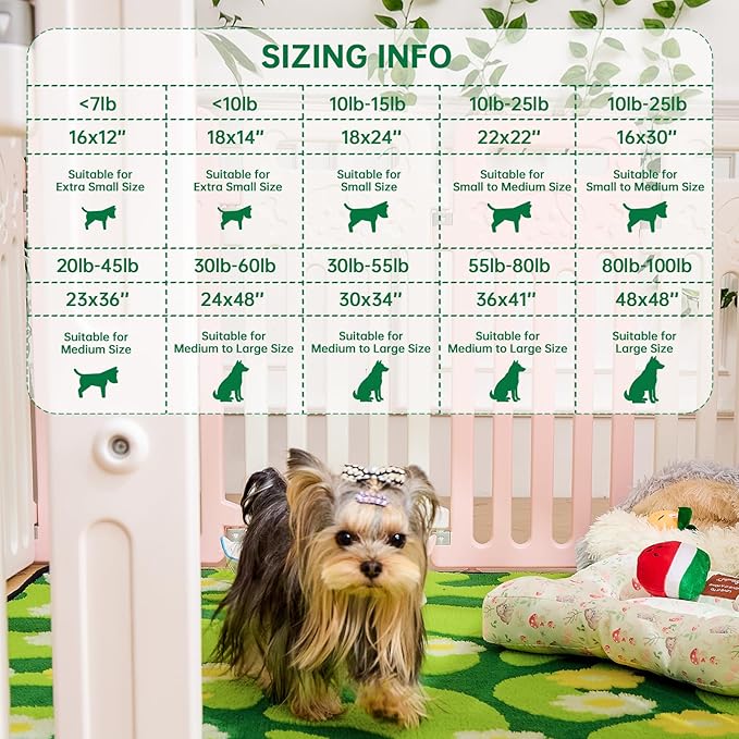 Qeils Reusable Puppy Pads for Small Dogs, Washable Pee Pads with Non-Slip , Absorbent Leakproof Mat for Crates, Playpens, Pet Beds & Whelping, Indoor Potty Training Grass Green, 30"x34", 4 Pack