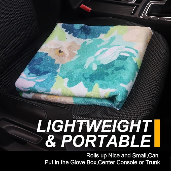 LoyaGour Back Seat Cover for Car Trucks Van SUV,Waterproof Rear Bench Towel Seat Covers for Dogs and Kids,Automotive Backseat Protector (Chrysanthemum)