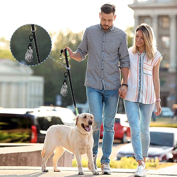PuppyDoggy Dog Poop Bag Holder for Leash Waste Bag Carrier Dog Poop Bag Dispenser for Walking Running Bicycle Accessory 2 Pieces (Light Green)