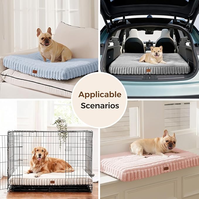 Orthopedic Dog Bed for Large Dog, Waterproof Pet Bed,Non-Slip Bottom and Egg-Crate Foam with Removable Washable Cover Crate Bed,Pink,36"x27"x3"