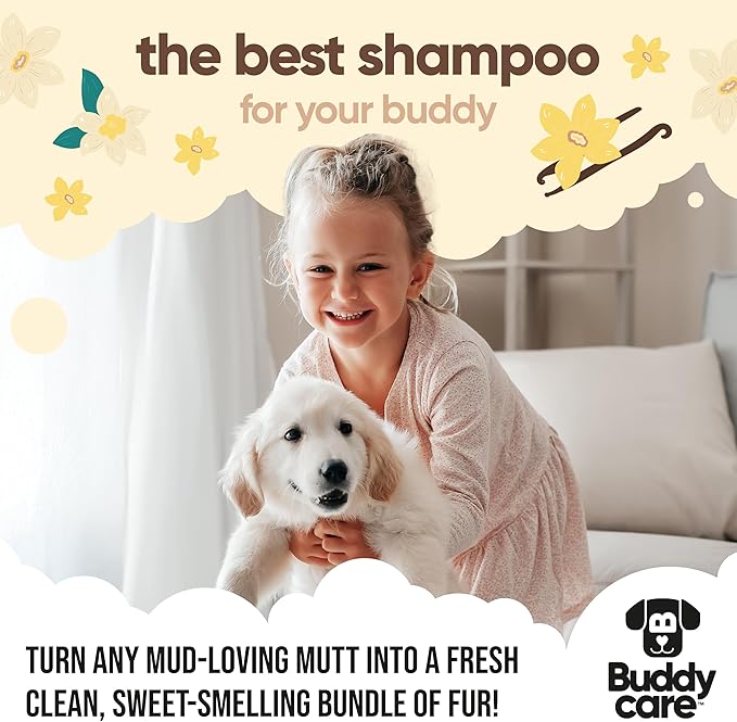 Vanilla & Shea Butter Dog Shampoo - (16.90oz) Itch Relief & Dog Shampoo Sensitive Skin Care, Dog Shampoo and Conditioner, Premium Dog Grooming Supplies for All Breeds