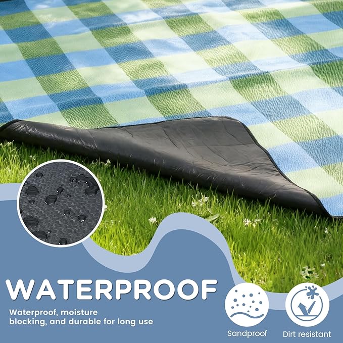 Waterproof Picnic Blanket Outdoor Camping Beach Mat Extra Large Foldable Car Essential Roadtrip Gadget Rv Accessories Glamping Tent Gear Must Haves Hiking Stuff Backpacking Necessities Gift