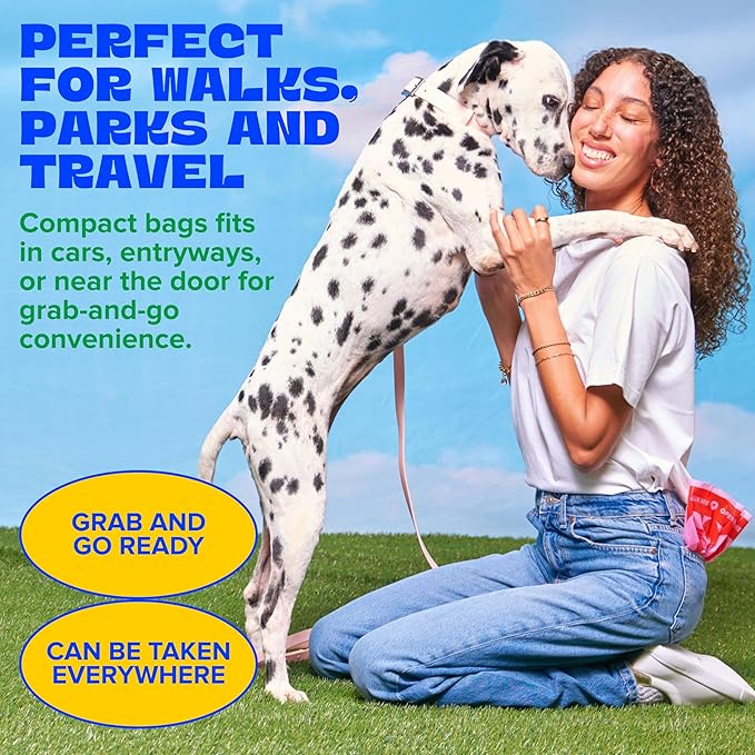 Dog Poop Bags Rolls 270 Count (18 Rolls) - 14" Long, Ultra-Thick, up to 300% Stronger Unscented Poop Dags for Dogs - Leak Proof Pet Waste Bags with 30% Plant-Derived Materials