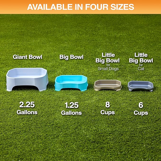 Neater Pet Brands Large Water Bowl for Dogs, Outdoor Dog Water Bowl (1.25 Gallon Extra-Large Capacity), Big Trough Style Food Dish for Indoors or Outside, No Spill Large Dog Bowls, Midnight Black
