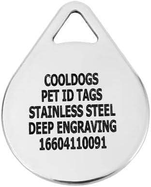 CoolDogs Sakura Stainless Steel Enamel Pet ID Tags for Dogs and Cats, Personalized Dog Tag, Cat Tag, Pet Tag,Dog Name Tags, Cat Name Tags with Custom Deep Laser Engraved ID (Med)